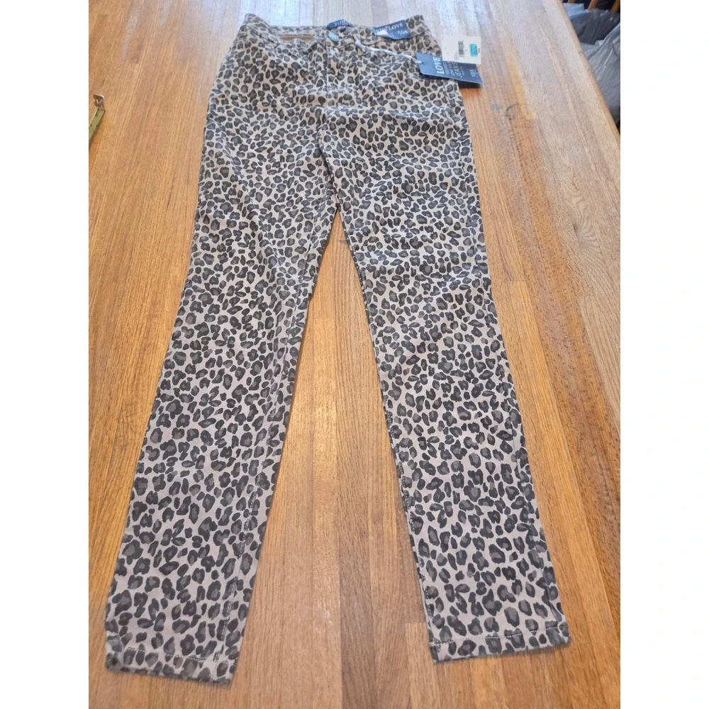 YMI Women 7/28 Brown Tan Bold‎ Cheetah Animal Print High Rise Skinny Ankle Jeans